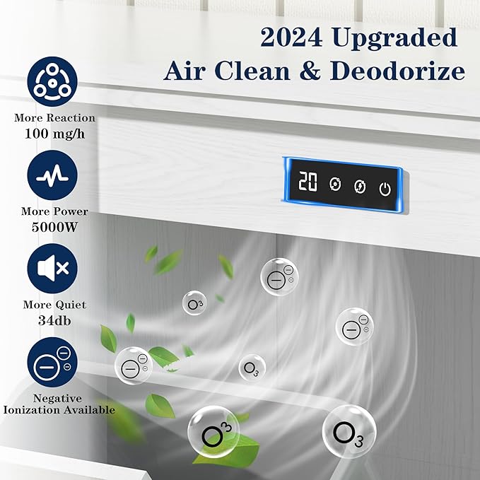 TOLEAD Tilt Out Trash Can Cabinet, 10 Gallon Kitchen Trash Cabinet Hidden Trash Can with Deodorizing & Negative Ion Pet Proof for Kitchen,Dining Room, Living Room,Double White