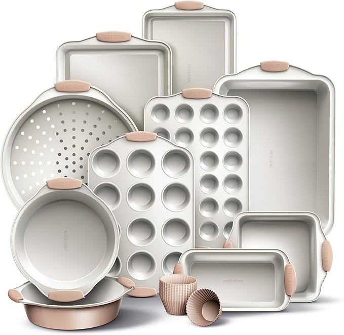 Country Kitchen Nonstick Stackable Bakeware Set - Durable, Easy Release Baking Set- 22 Pc. Includes Silicone Muffin Cups