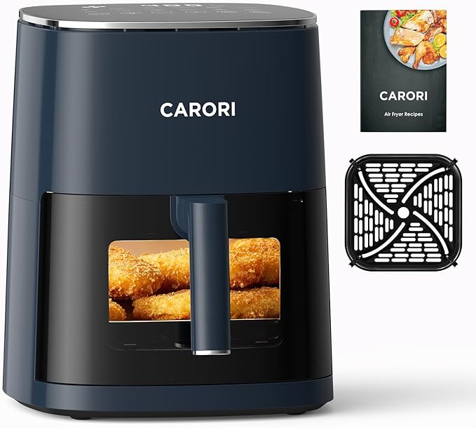 6Qt Air Fryer with Viewing Window, 12 Preset, Large Capacity, 400℉ Max Crisp, 1700W Quick Even Easy Meals, Nonstick Dishwasher Safe Basket, Bake Roast Dehydrate Reheat