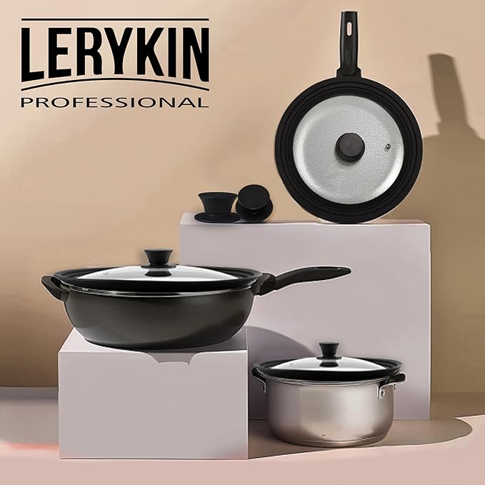 Lerykin Replacement Silicone Knobs for Pot Lid, Soft Universal Pan Lid Handles - Heat Resistant and Non-Slip Holding Handle Knobs for Kitchen Cookware Lids and Covers - Dishwasher Safe (2 Pack)
