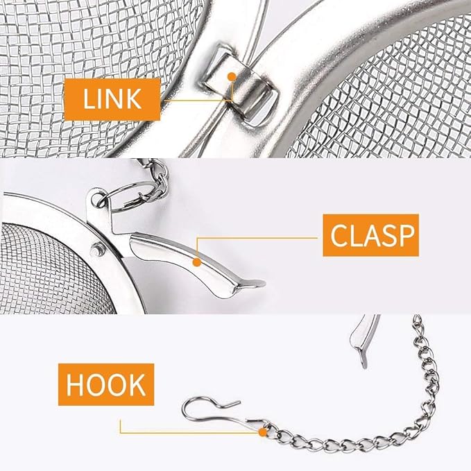 Fu Store 2pcs Stainless Steel Mesh Tea Ball 2.1 Inch Tea Strainers Teas Infuser Strainer Filters for Teas