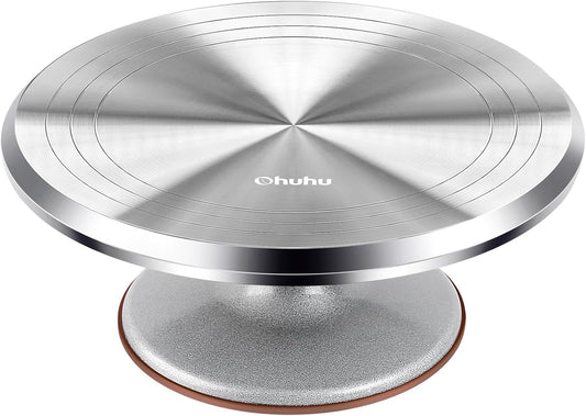 Ohuhu Cake Stand, Aluminium 12''Cake Turntable Decorating Bakery Supplies - BPA-Free Frosting Spinner Rotating Revolving Lazy Susan Mothers Day Gifts