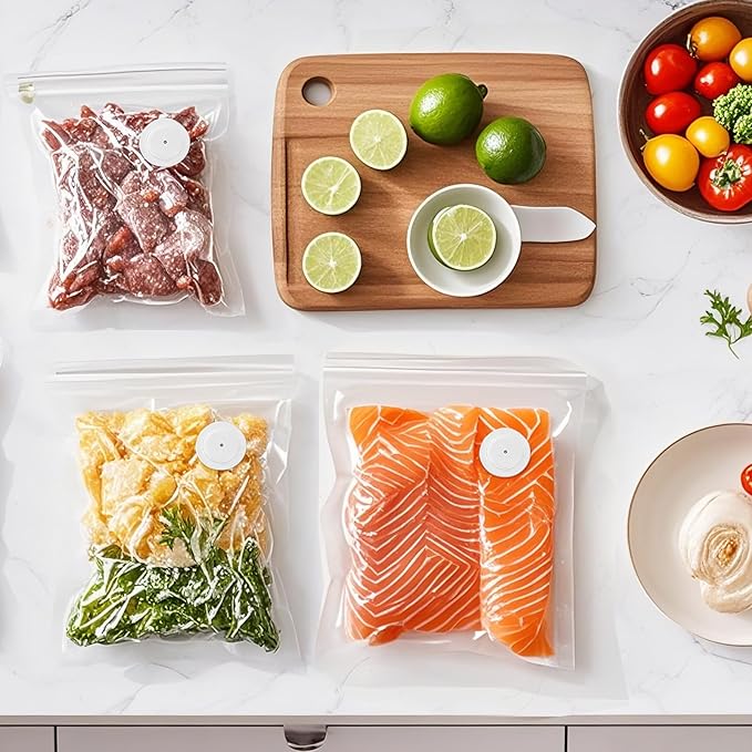 39-Pack BPA-Free Vacuum Sealer Bags with Pump Included – 3 Sizes, Reusable Meal Bags with & Without Air Valves for Freshness – Microwave & Freezer Safe for Meal Prep & Food Storage