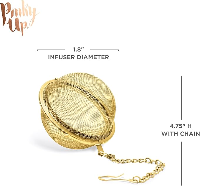 Pinky Up Small Ball in Gold Tea Infusers