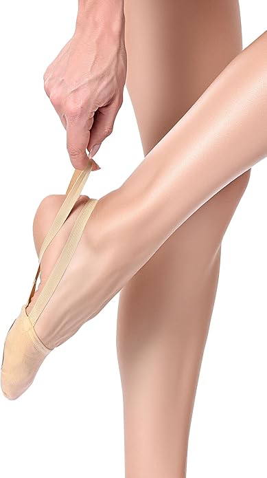 2Pcs Women's Canvas Half Soles Dance Shoes Turners Dance Shoes Lyrical Pirouette Shoes for Ballet