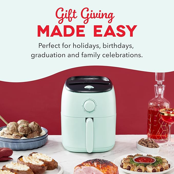 Dash Tasti-Crisp™ Air Fryer - AirCrisp® Technology - Compact Design with Adjustable Temperature Control - Nonstick Fry Basket & Auto Shut-Off Feature - 2.6 Quarts - Black