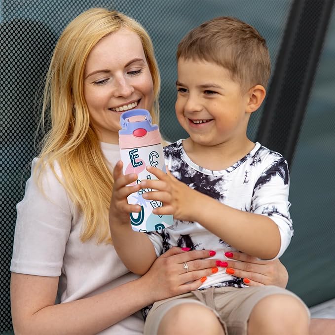 30 Pack 12 OZ Sublimation Straw Sippy Cup Blank Tumblers Double Wall Vacuum Insulated Mixed Color Thermoses Stainless Steel Water Bottles for School