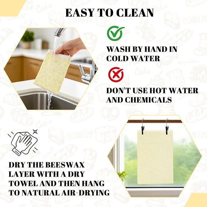 2 Pack Beeswax Bread Bags - 17x13 Inch Reusable Bread Storage Bags,Bees Wax Lined Bread Bags for Home Cooks fresh bread storage Easy Clean (Berry orange)