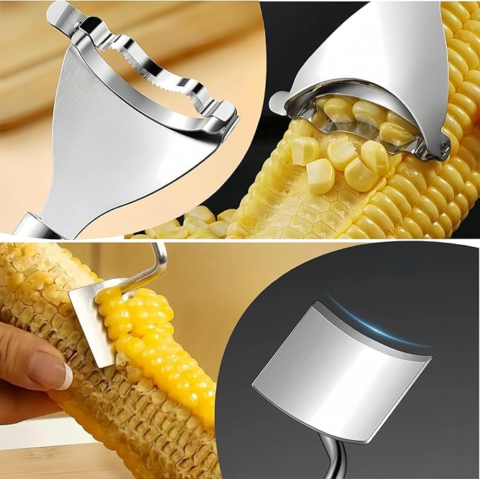 Corn Peeler 3PCS Stainless Steel Corn Stripper, 2025 Upgraded Corn Cob peelers, Corn Peeler for Corn on the Cob, Safe Durable Kitchen Tools for Home, BBQ & Restaurant Use
