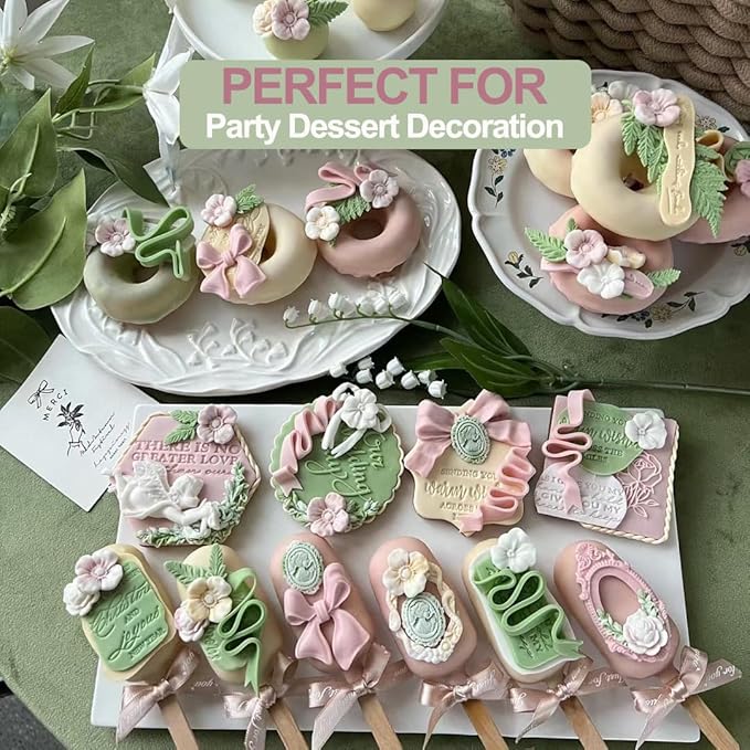 5Pcs Flower Molds Silicone Chocolate Mold Daisy Flower Fondant Polymer Clay Resin Mold Soap Ice Cube Jello Molds for Baking and Cake Cupcake Decorating