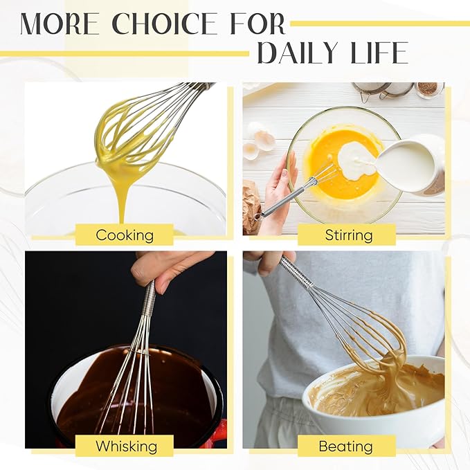 Baderke 100 Pcs 6 Inch Mini Whisk Bulk Small Whisks for Cooking 304 Stainless Steel Tiny Whisk for Baking, Whipping, Beating Eggs, Mixing Sauces, Blending Ingredients