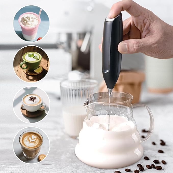 Cordless Handheld Milk Frother - 15-Second Rapid Foam, Battery-Powered & Portable for Coffee, Matcha, and Shakes