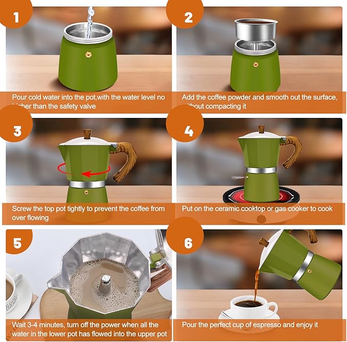 9 Cup Aluminum Espresso Stovetop Moka Pot Express Coffee Maker Percolator Italian Classic Mocha Coffee Machine for Italian and Cuban Cafe Brewing for Home & Camping 450ml 15oz