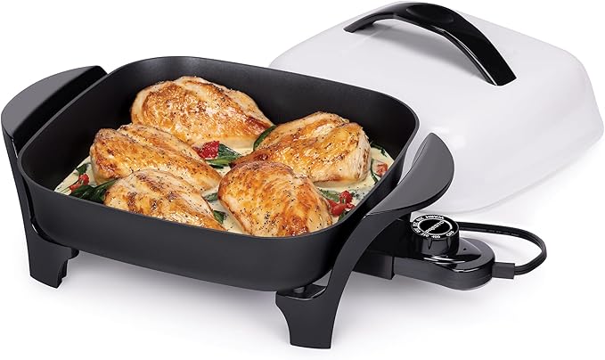 Presto 06620 11-Inch Electric Skillet,Black/White