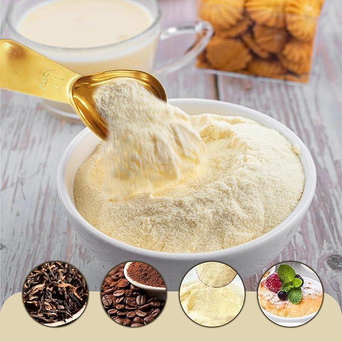 Hitefu 2 Packs Stainless Steel Coffee Scoop Set, 15ml Tablespoon with 30ml Spoon, Short Handle Spoon for Coffee, Tea, Sugar, Protein & Milk Powder (Gold)