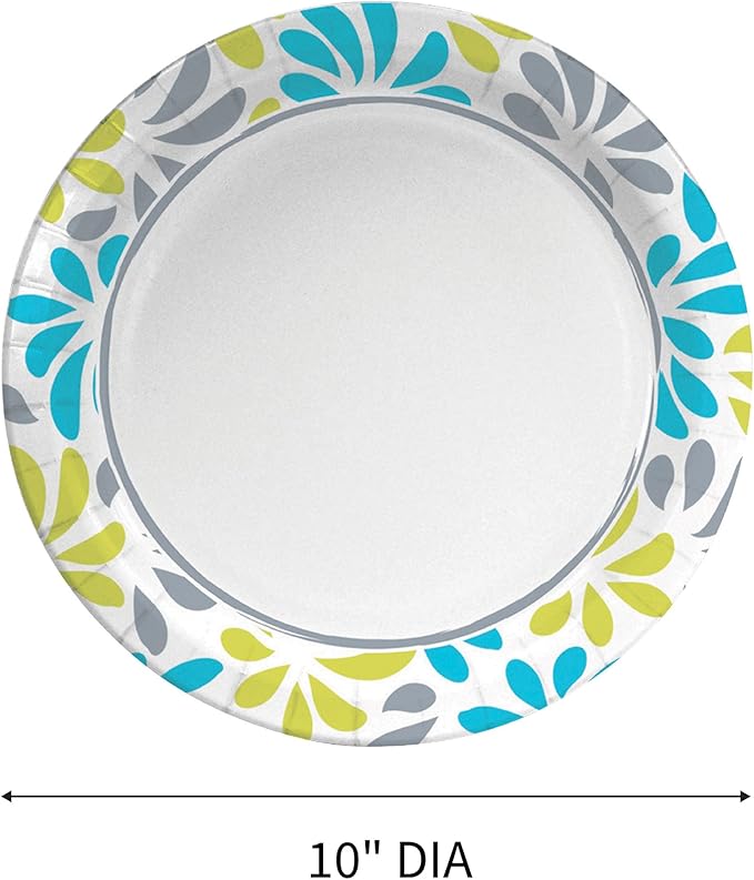 Genuine Joe Printed Paper Plates, 10" (Pack of 125)