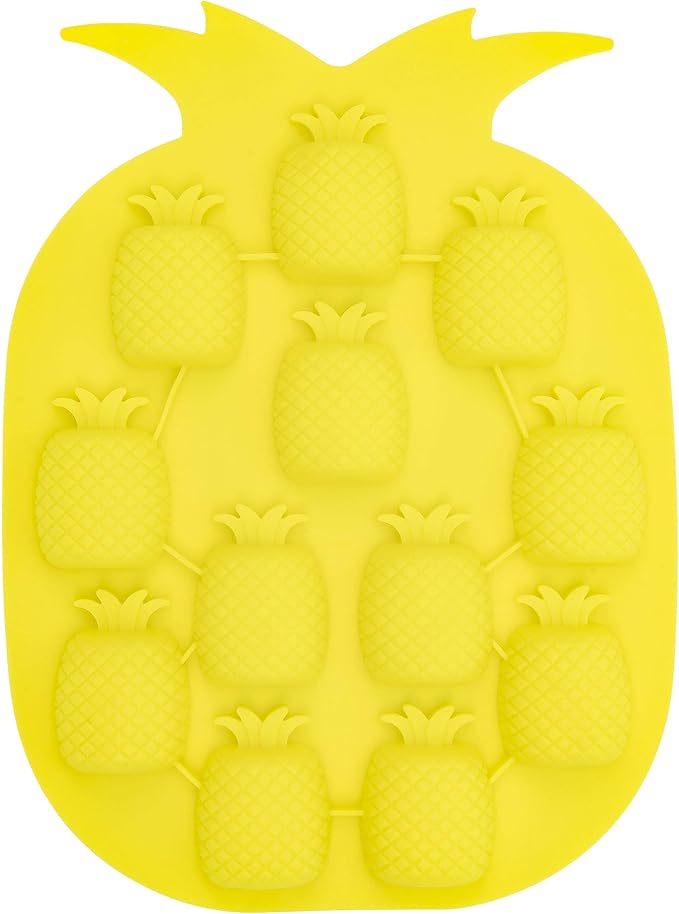 Pineapple Shaped Ice Cube Tray, Yellow - Fairly Odd Novelties - Funny Tropical Fruit Drink Ice Molds