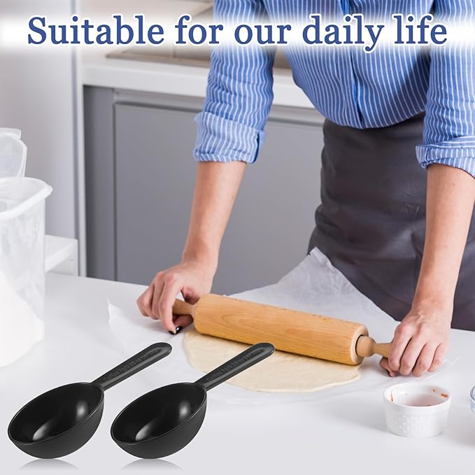 Small Scoops for Canisters, 5 Pack Plastic Scoopers for Containers, Black Coffee Measuring Scoop for Tea, Sugar, Cereal, Milk, Spices(7g)