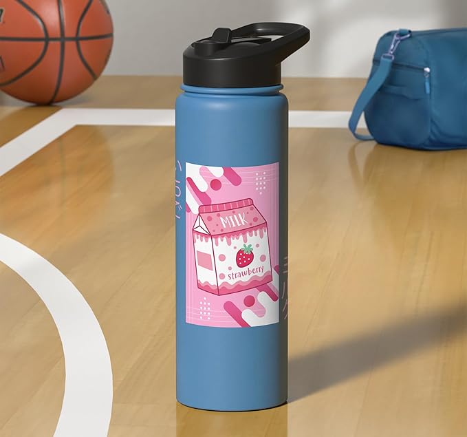 Strawberry Milkshake Tshirt Japanese Otaku Anime Kawaii Stainless Steel Insulated Water Bottle