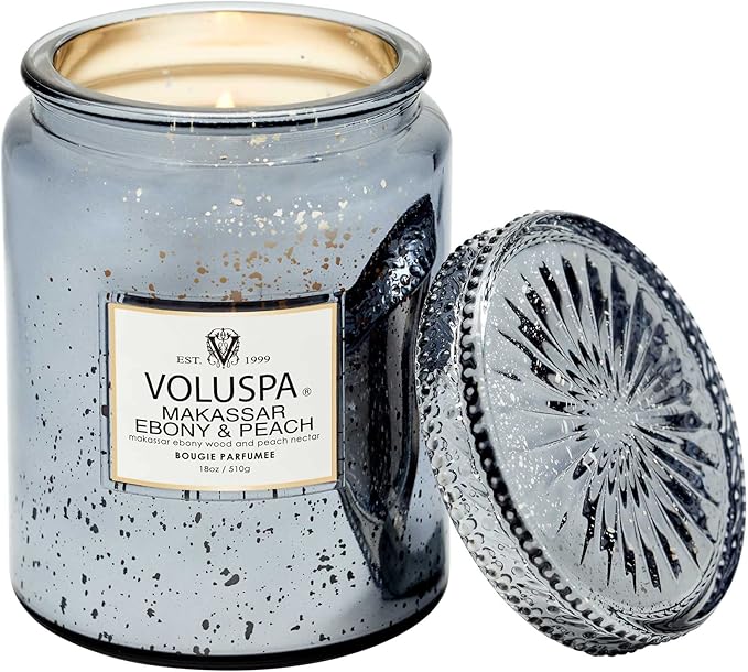 Candle Large - Makassar Ebony and Peach by Voluspa for Unisex - 18 oz Candle