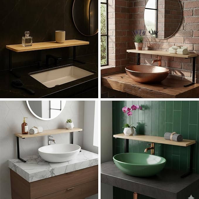 Home in Bold Over The Sink Shelf for Tall Faucet - Space-Saving Bathroom Over Faucet Kitchen Narrow Counter Over Sink Organizer, 30” L 6.25” W 9.25” H Metal Above Sink Shelf Top of Sink [Waterproof]