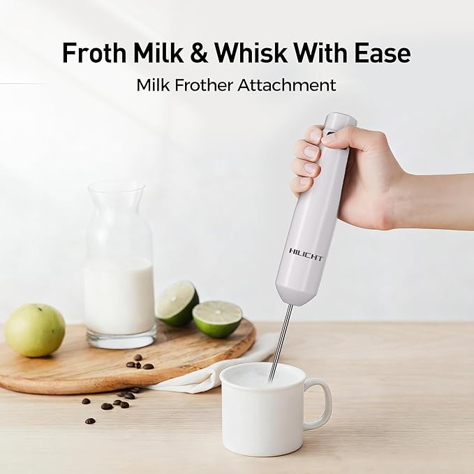 Cordless Immersion Hand Blender (Stick Blender) – Smooth, Controlled Blending for Everyday Cooking, 12V Brushless Motor, Pressure-Sensitive Variable Speed, USB-C Rechargeable, Easy-Clean (White)