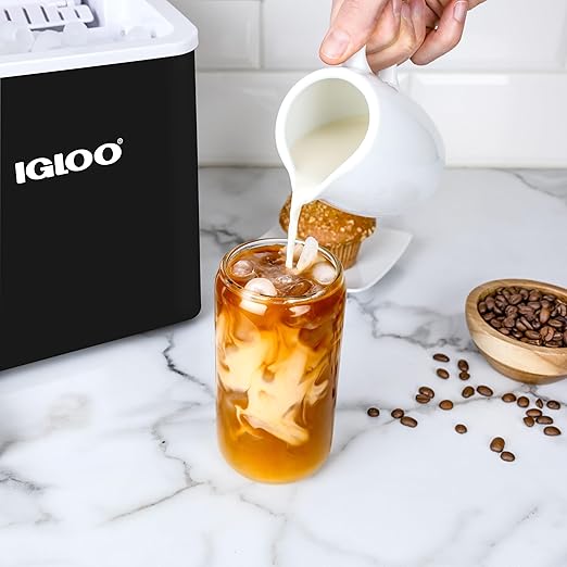 Igloo Premium Self-Cleaning Countertop Ice Maker Machine, Handled Portable Ice Maker, Produces 26 lbs. in 24 hrs. with Ice Cubes Ready in 6-8 Minutes, Comes with Ice Scoop and Basket