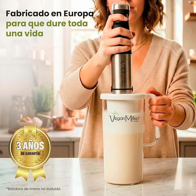 Vegan Milker Mulsi Soul Multifunctional Strainer Filter – Homemade Vegetable Milk, Burmese Tofu, etc. Maximum Emulsion with Interchangeable Discs. 1 Litre in 1 Minute. Ebook Recipes - Made in Spain