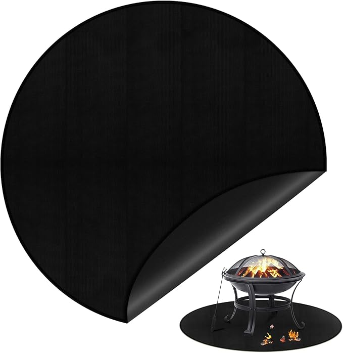40" Round Fire Pit Mat Compatible with Solo Stove Bonfire,3-Layer Outdoor Under Grill Mat Patio Deck Protector BBQ Pad,Fire Proof Pads for Under Fire Pit,Charcoal Grills,Griddles and Smokers