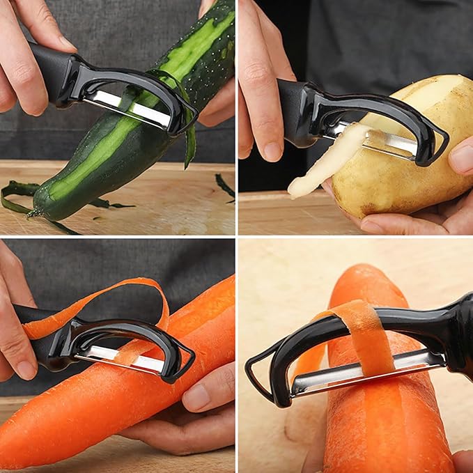 5 in 1 Rotary Cheese Grater Hand Crank, Replaceable Stainless Blades Cheese Shredder, Strong Suction Base Vegetable chopper Slicer with Cleaning Brush Peeler & Bonus Storage Box for Blades