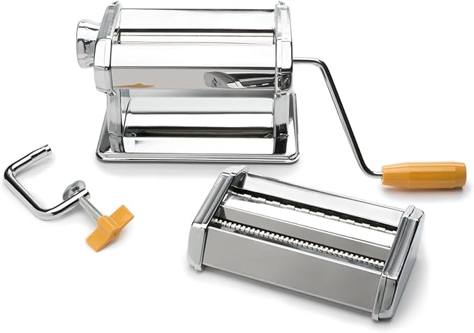 Fox Run 57666 Pasta Maker Machine/Roller, Stainless Steel 8 x 14 x 6.5 inches