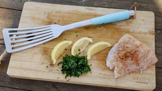 Toadfish 14.5'' Ultimate Nonstick Fish Spatula, Stainless Steel Metal Spatula, Slotted Turner Perfect for Cooking Seafood on the Grill or Kitchen
