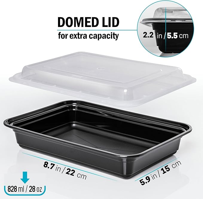 Igluu Meal Prep Containers Reusable (20 Pack) – Food Containers with Lids – Stackable, Microwave, Freezer & Dishwasher Safe – 28oz – 1 Compartment – BPA-Free