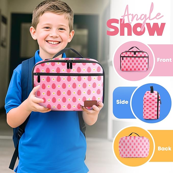 Lunch Box Kids, Insulated Lunch Bag for Women Men, Cooler Reusable Cute Lunch Containers for Boy & Girls, Adults Leak Proof Large Lunch Tote Bags for School, Work, Travel, Picnic Outdoor and Beach