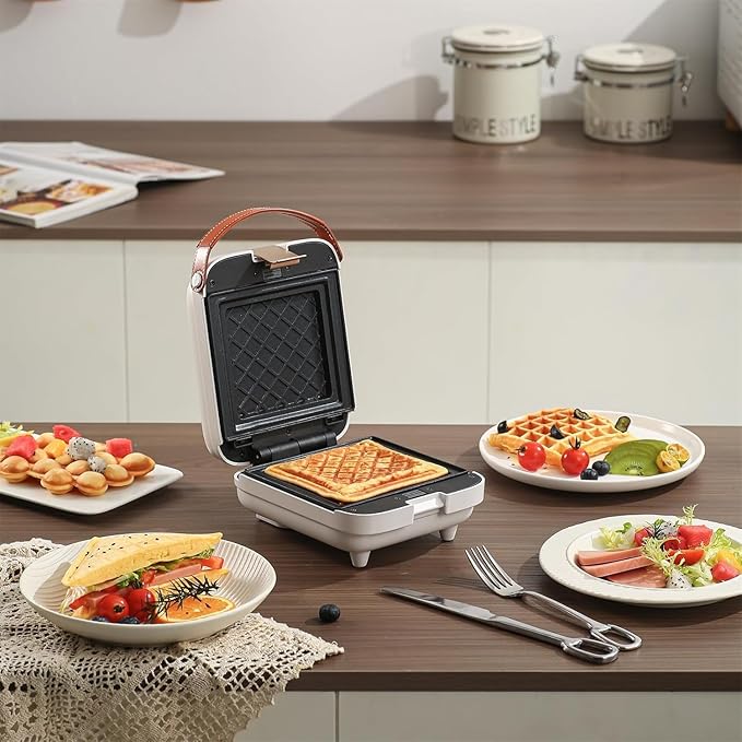 3 in 1 sandwich maker egg bubble waffle iron maker Intelligent temperature control pancake maker with removable plates Indicator Lights panni press for Afternoon tea breakfast dessert