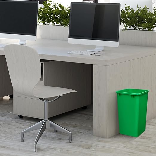 Rev-A-Shelf Polymer Replacement 35 Quart Trash Bin Recycle Waste Garbage Container for Kitchen Cabinet Pullouts, Green, 2 Pack, RV-35-19-2