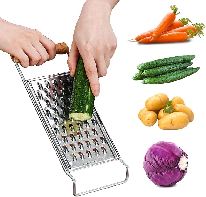 2 Pack Cheese Grater,Stainless Steel Zester Set of 2, Kitchen Flat Handheld Grater For Cheese, Chocolate, Spices, And Potato, Zucchini, Carrot, Apple (A style color)