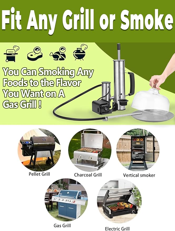 Advanced Smoke Tube for Pellet Smoker, Latest Upgrade Cold Smoker Generator for Gas Grilling, Portable Cordless Electric, Hot or Cold Smoking: Fit Any Grill or Smoke, Perfect Gifts for Men, Fathers