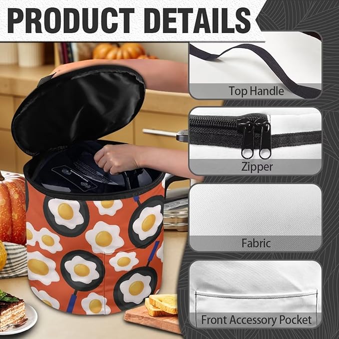 Fried Egg Electric Pressure Cooker Storage Bag Anti Splash Oil-proof Electric Pressure Cooker Insulation Bag Enclosed Bottom