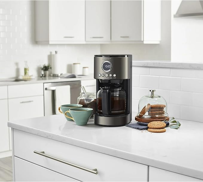 Cuisinart Stainless Steel 12-Cup Coffee Machine, Black Stainless Steel DCC-1220BKS