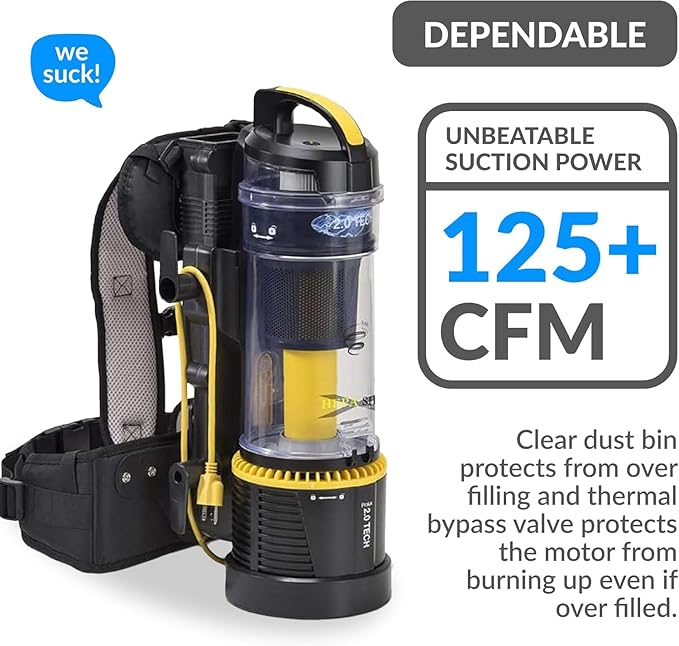 Prolux 2.0 Commercial Bagless Backpack HEPA Vacuum - Pro Model for Professional Cleaners