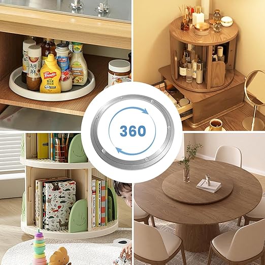 Lazy Susan Turntable for Cabinet,14 Inch Metal Lazy Susan Hardware, Aluminum Bearing Rotating Turntable Bearing Swivel Plate for Dining-Table
