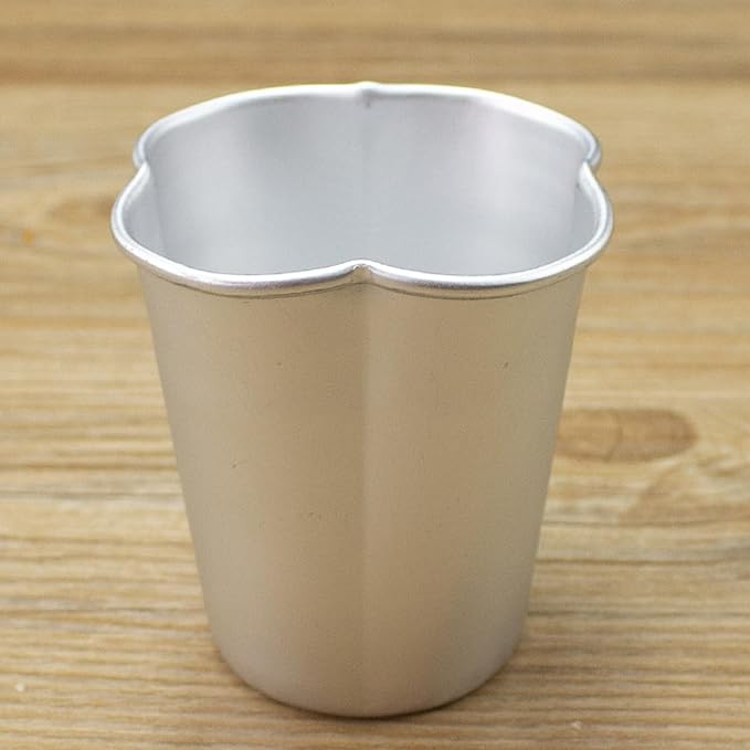6 Pcs Popover Pan, Aluminium Pudding Tin Cup Baking Maker, Individual Muffin Chocolate Molten Brownie Tumbler Raspberry Souffle Cupcake Pudding Mould - Five-Petaled Flower Shape 3"x 2.8"