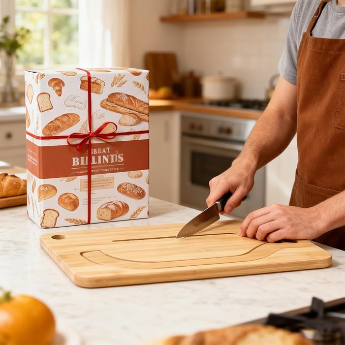 Bread Bow Set, Bread Bows Knife With Matching Crumb Tray, Bow Shaped Stainless Cutter, Wooden Breadboard Set, Sourdoughs Cutter, Left Right Handed Design, Ambidextrous For Baguettes Pastry Chefs