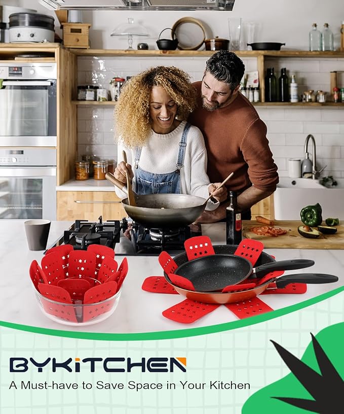 BYKITCHEN Pan Protectors for Stacking, Pot and Pan Separators Pads with Stars, Pot Protectors for Stacking and Protecting Your Cookware(6pcs & 3 Sizes)
