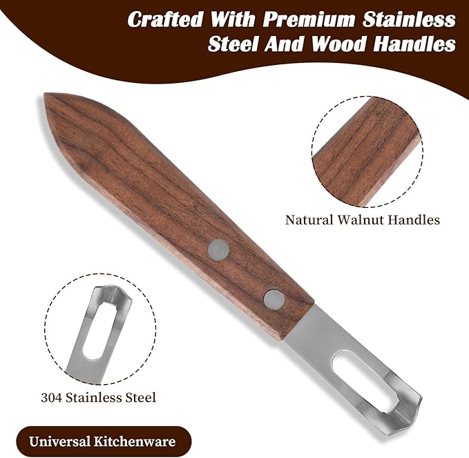 Channel Knife, Citrus Zester and Orange Peeler Tool, Walnut Wood and Stainless Steel Bar Tool for Decorating Cocktails, Desserts, Perfect for Home Bars, Craft Cocktails, Bartender Gifts