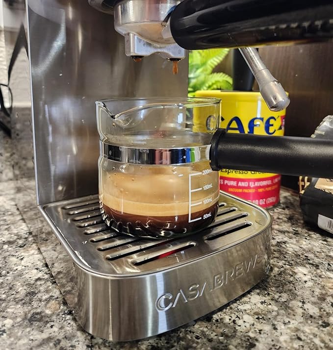 Espresso Carafe Glass Replacement - 4 Cup. Fits Most Espresso Machines, Mr. Coffee, Cuisinart, Breville. PLUS Stainless Steel Creamer (8oz).