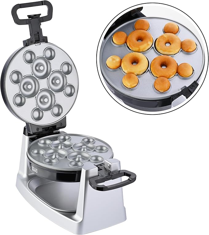 Mickey Mouse Waffle and Donut Maker with 3 Sets of Removable Nonstick Ceramic Plates