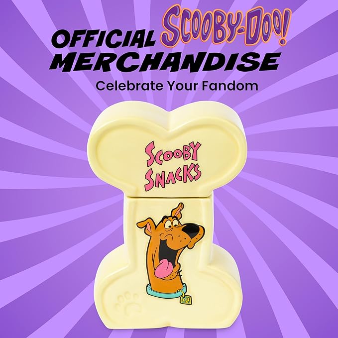 Silver Buffalo Scooby-Doo Scooby Snacks Sculpted Ceramic Snack Jar, 4.85” x 3” x 6.75”