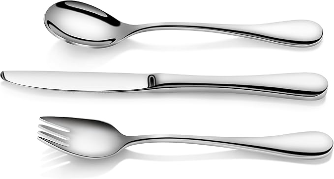 Artaste 56532 Rain 18/10 Stainless Steel 12-Piece Kids Flatware Set, Service for 4